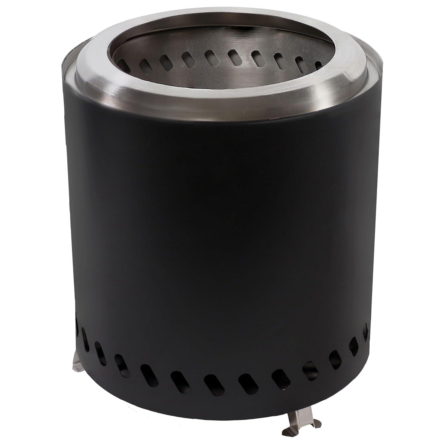 Sunnydaze 9.5" Round Wood-Burning Silver Finish Stainless Steel Tabletop Smokeless Fire Pit