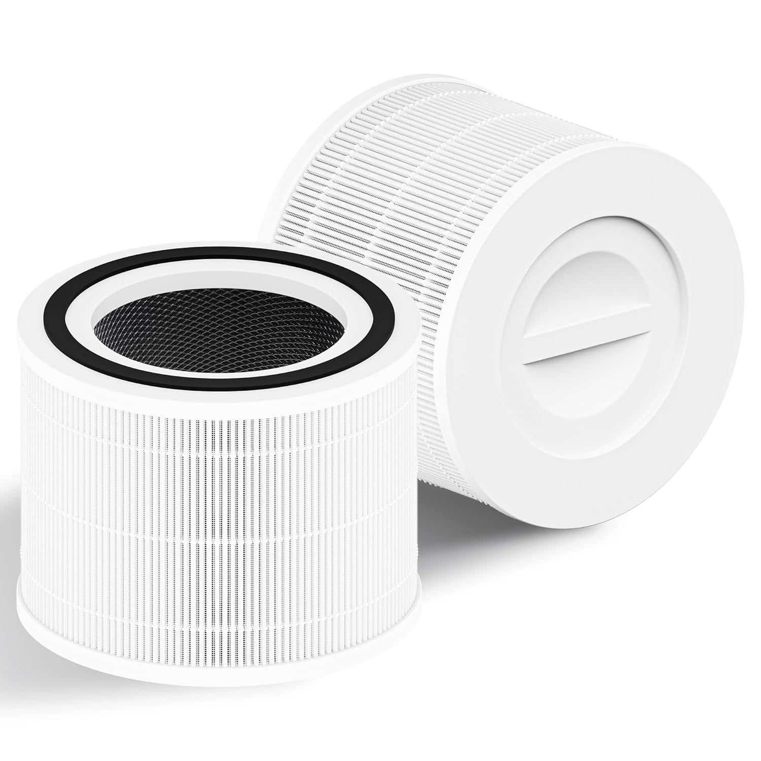 2-Pack Core 300 Replacement Filter for LEVOIT Core 300 and Core 300S Air Purifier, H13 True HEPA Filter and Activated Carbon, Replace Core 300-RF