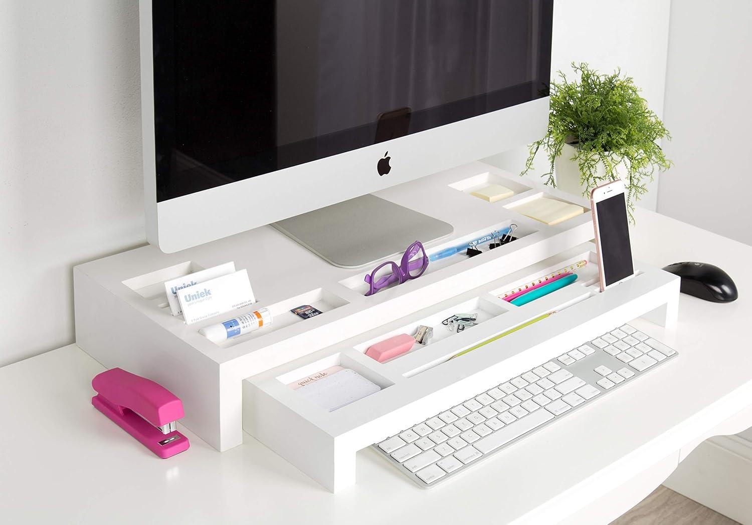 Kate and Laurel Briggs Rectangle MDF Computer Stand, 26x12x4, White
