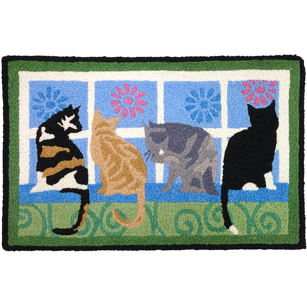 Jellybean - Kitties In The Window Polyester Accent Rug - Multicolored - 30 in. x 20 in.