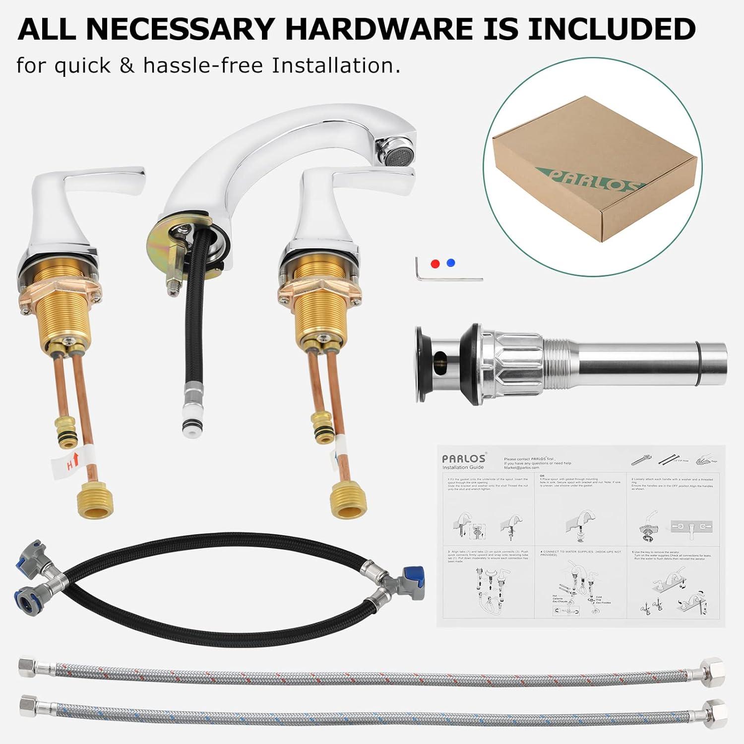 Widespread 2-handle Bathroom Faucet with Drain Assembly