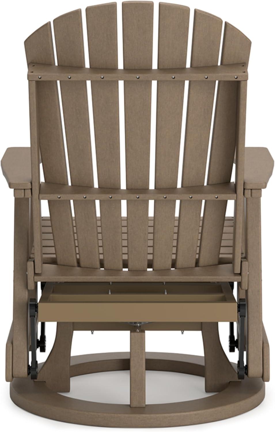 Signature Design by Ashley Hyland wave Outdoor Swivel Glider Chair, Driftwood