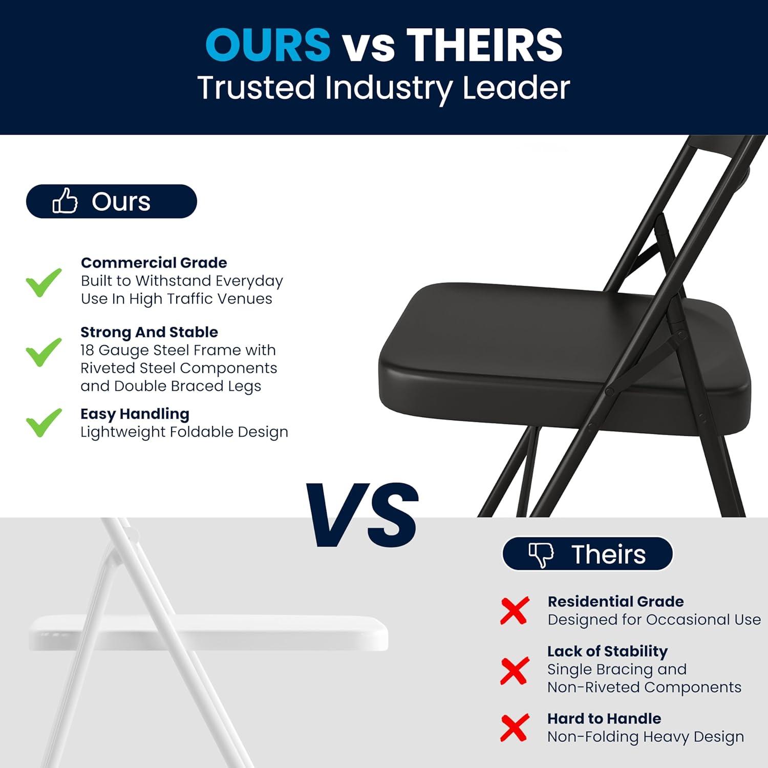 Flash Furniture HERCULES Series Double Braced Black Metal Folding Chair