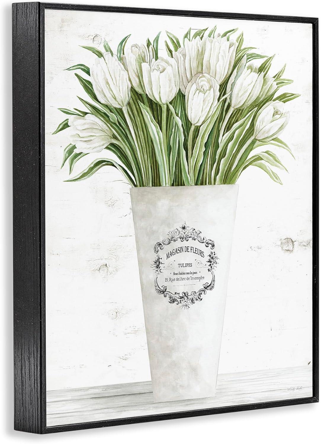 Stupell Industries Tulip Bouquet in Parisian Vase Floral Arrangement by Cindy Jacobs - Graphic Art Print