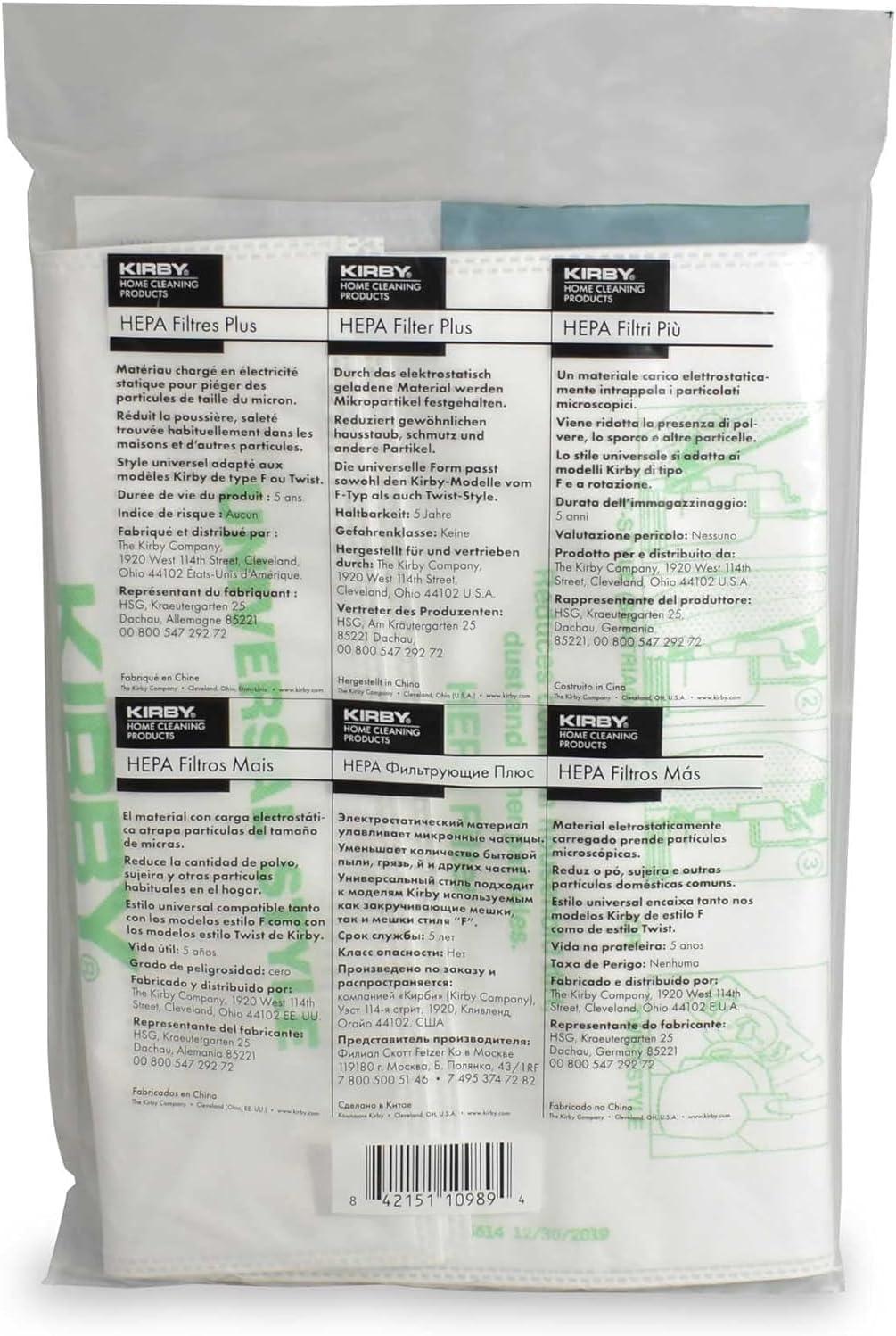 Kirby HEPA Filtration Vacuum Bags with Micron Magic Technology, 2-Pack