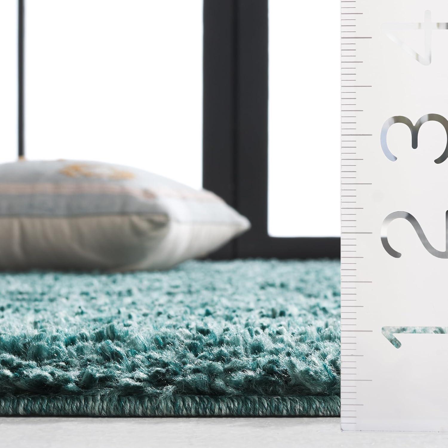 August Shag AUG200 Power Loomed Indoor Area Rug - Green - 9'x12' - Safavieh