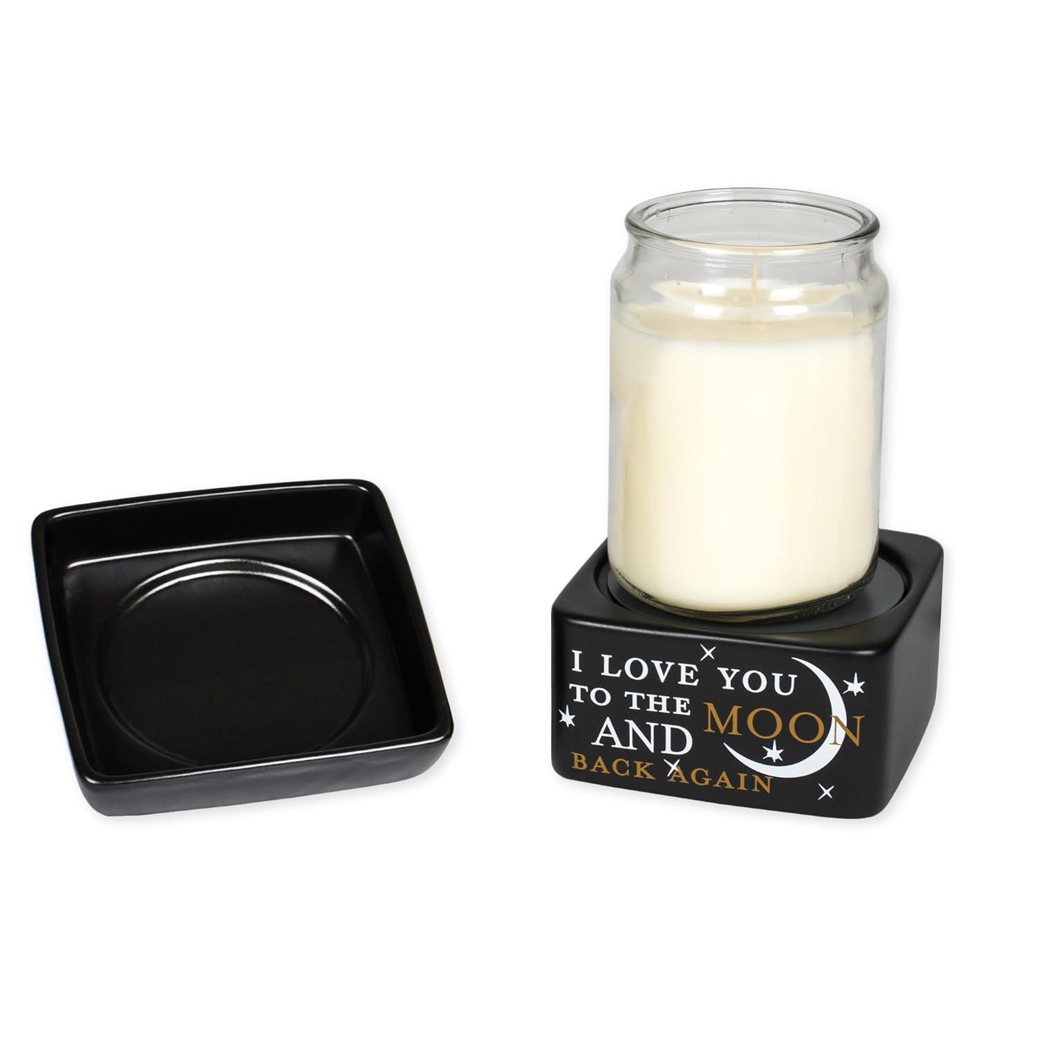Love You to the Moon Black Electric 2 in 1 Jar Candle and Wax and Oil Warmer