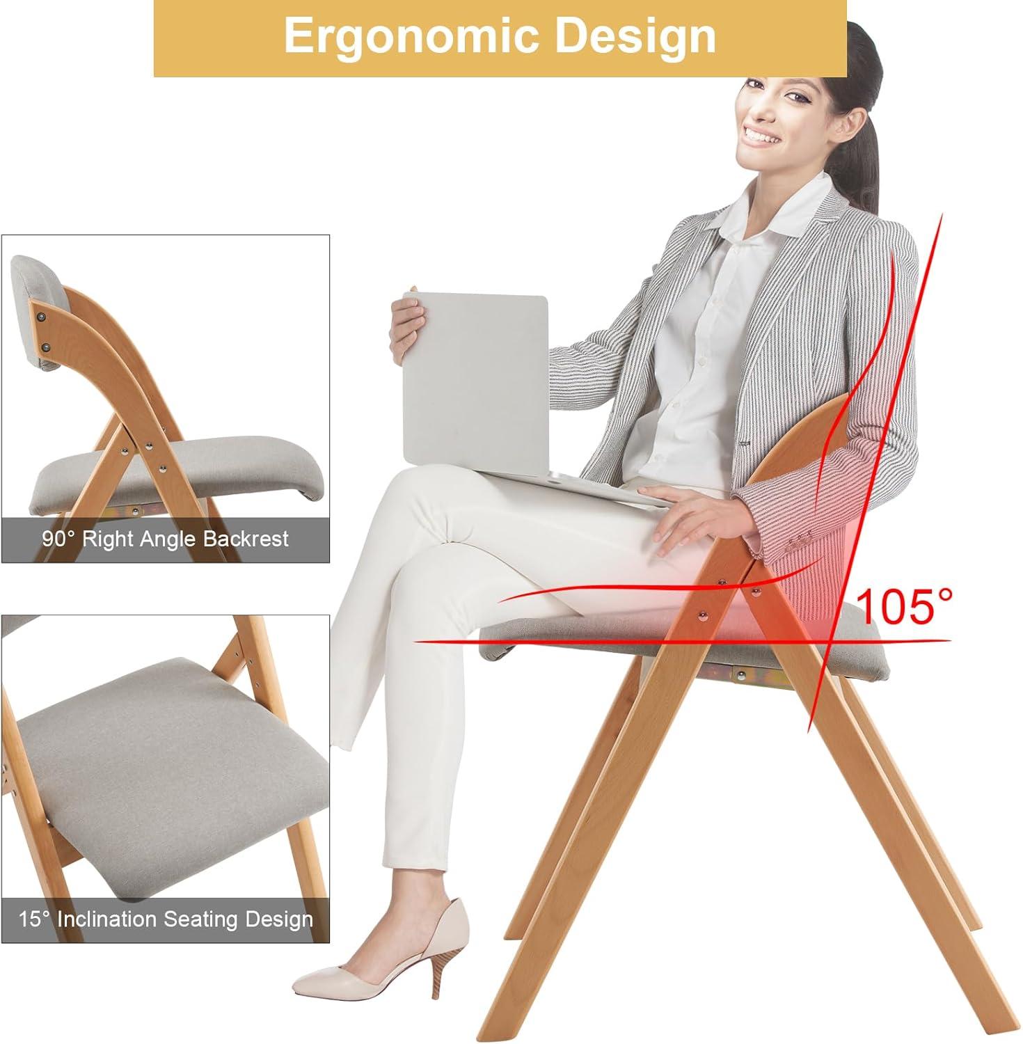 Light Brown Wood Armless Folding Chairs (Set of 2)