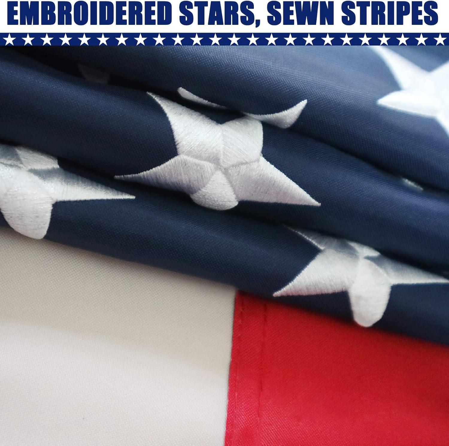 American flag USA flag 3x5FT-Embroidered Stars Flag Double Stitched Sewn Stripes Outdoors Indoors Heavy Duty flag Brass Grommets Banner