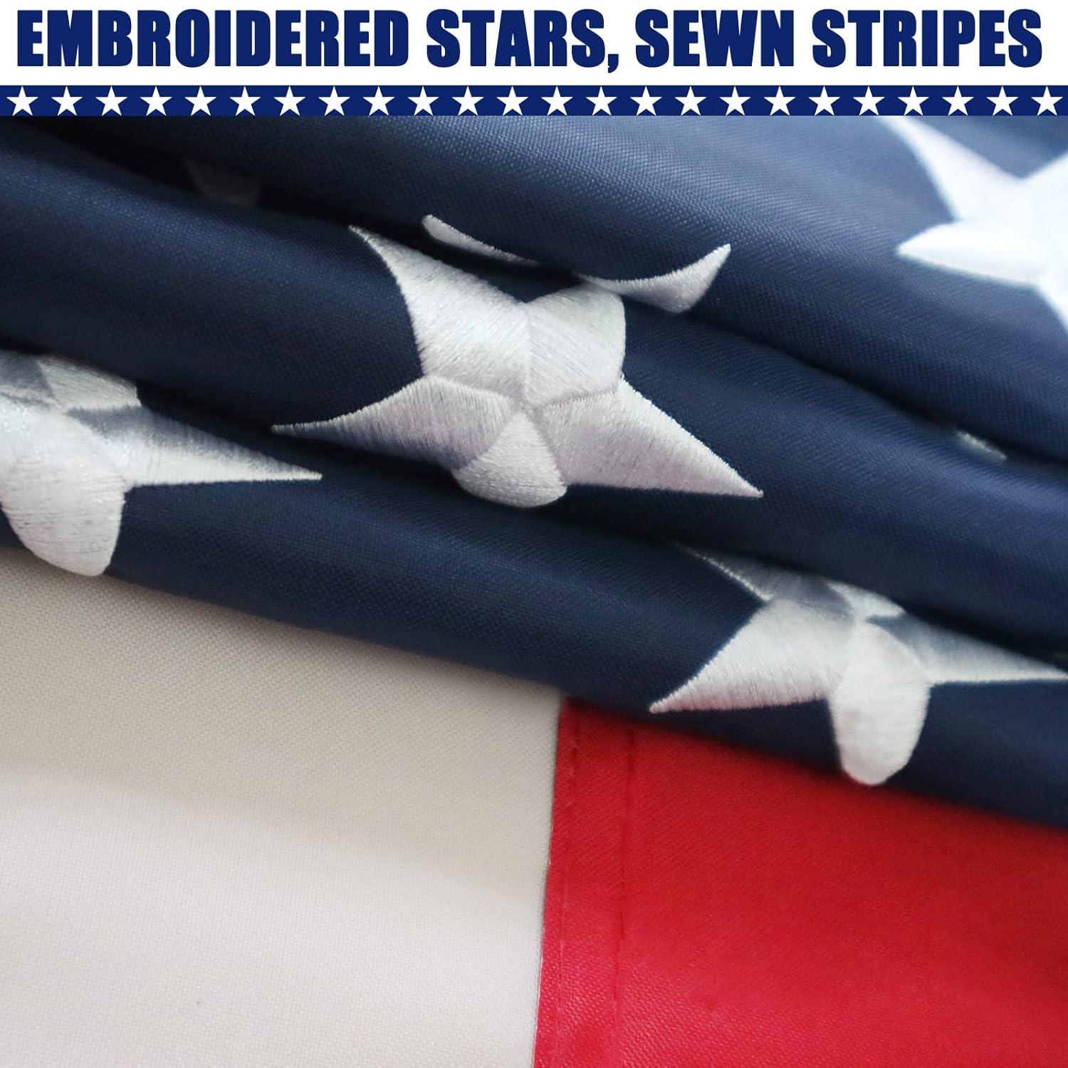 American flag USA flag 3x5FT-Embroidered Stars Flag Double Stitched Sewn Stripes Outdoors Indoors Heavy Duty flag Brass Grommets Banner