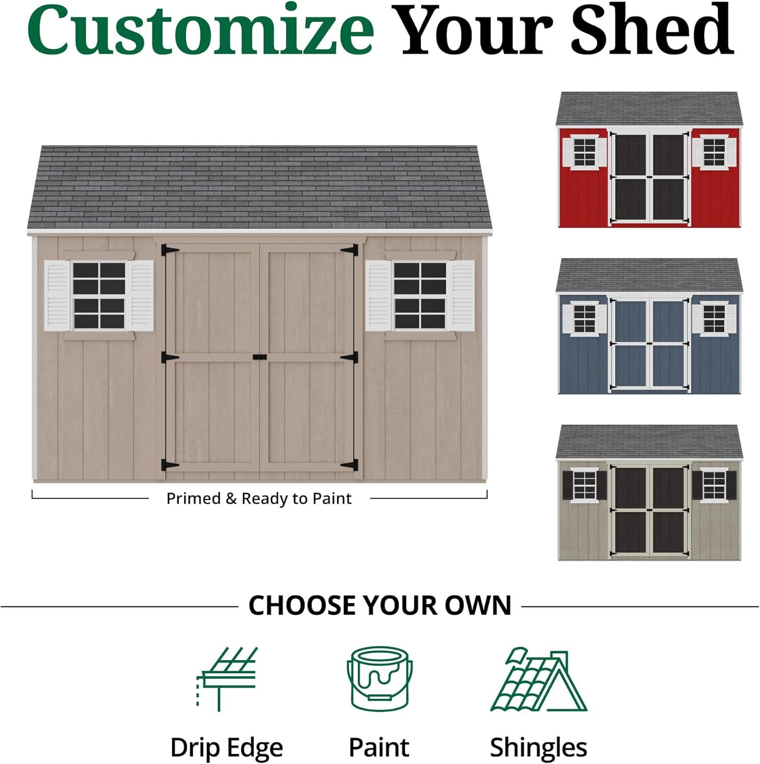 Little Cottage Co. 12x12 Value Workshop Shed with Operable Windows, Outdoor Wood Storage Do-It-Yourself Precut Kit