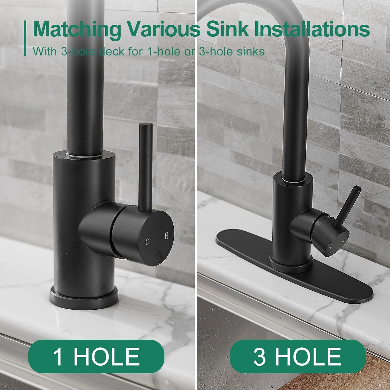 GAGALIFE Single Handle Pull Down Sprayer Kitchen Faucet High Arc Stainless Steel Faucet with 3-Function Sprayer JJL-CL-PT-SDP-C