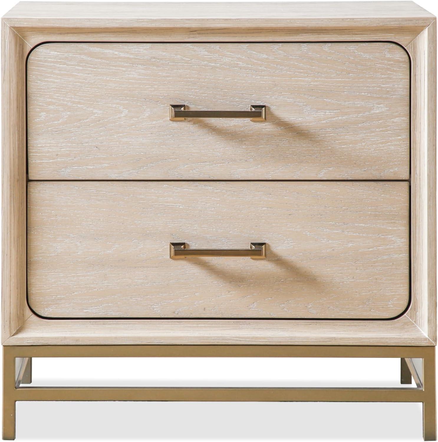 HOMES: Inside + Out Neovesi Nightstand Boho with 2 Drawer Oak