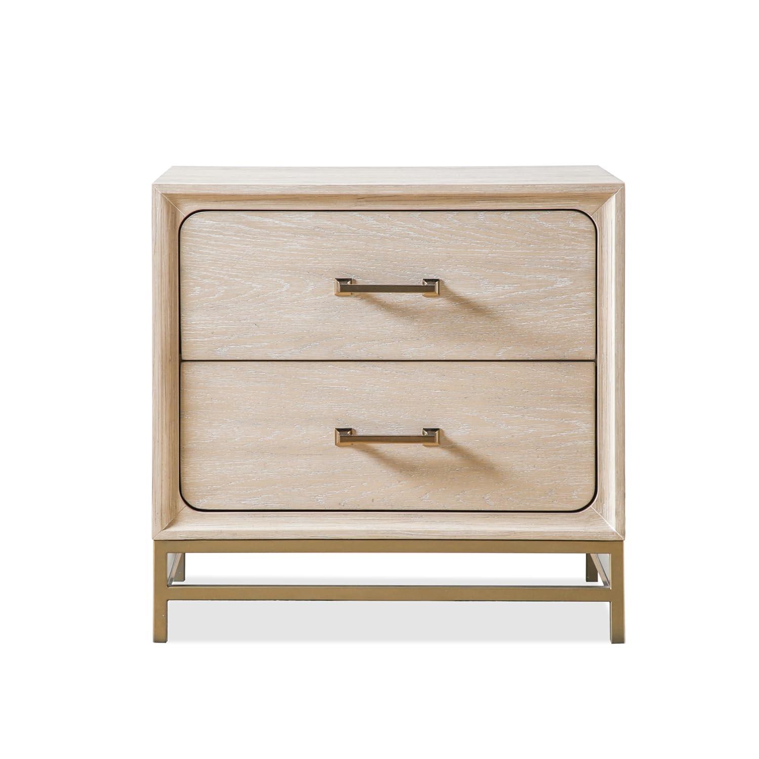 HOMES: Inside + Out 3pc Queen Neovesi Platform Bedroom Set Boho with 2 Nightstands Oak