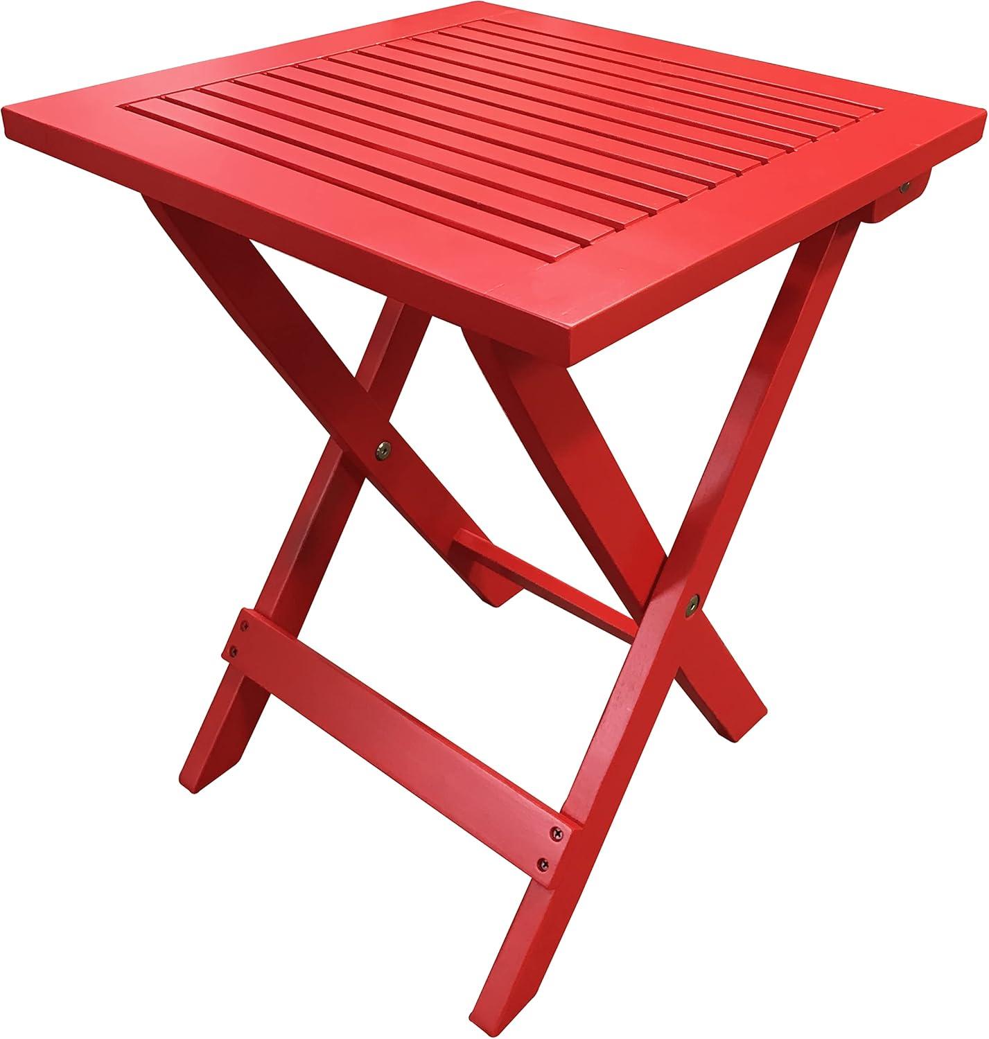 HElectQRIN TX 39013 Red Folding Adirondack Side Table