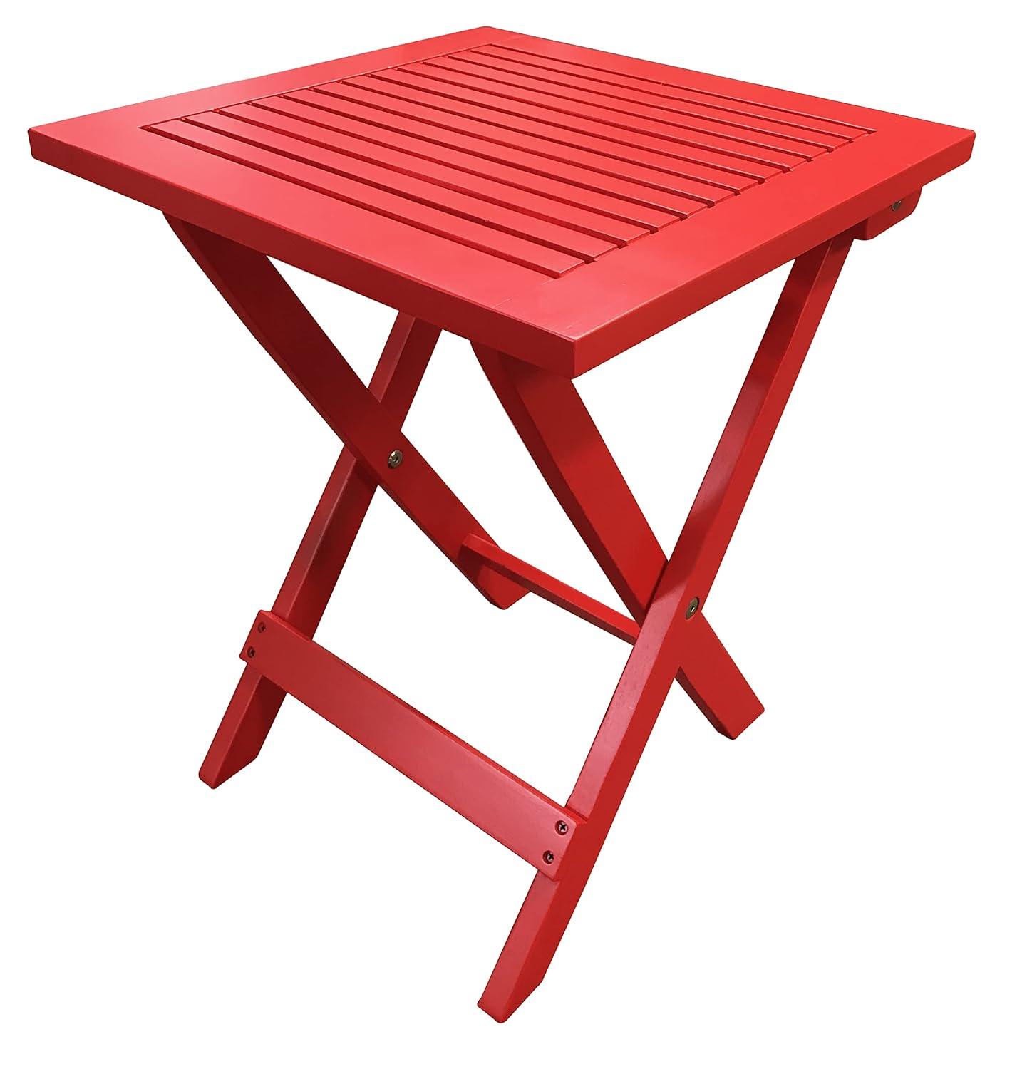 HElectQRIN TX 39013 Red Folding Adirondack Side Table