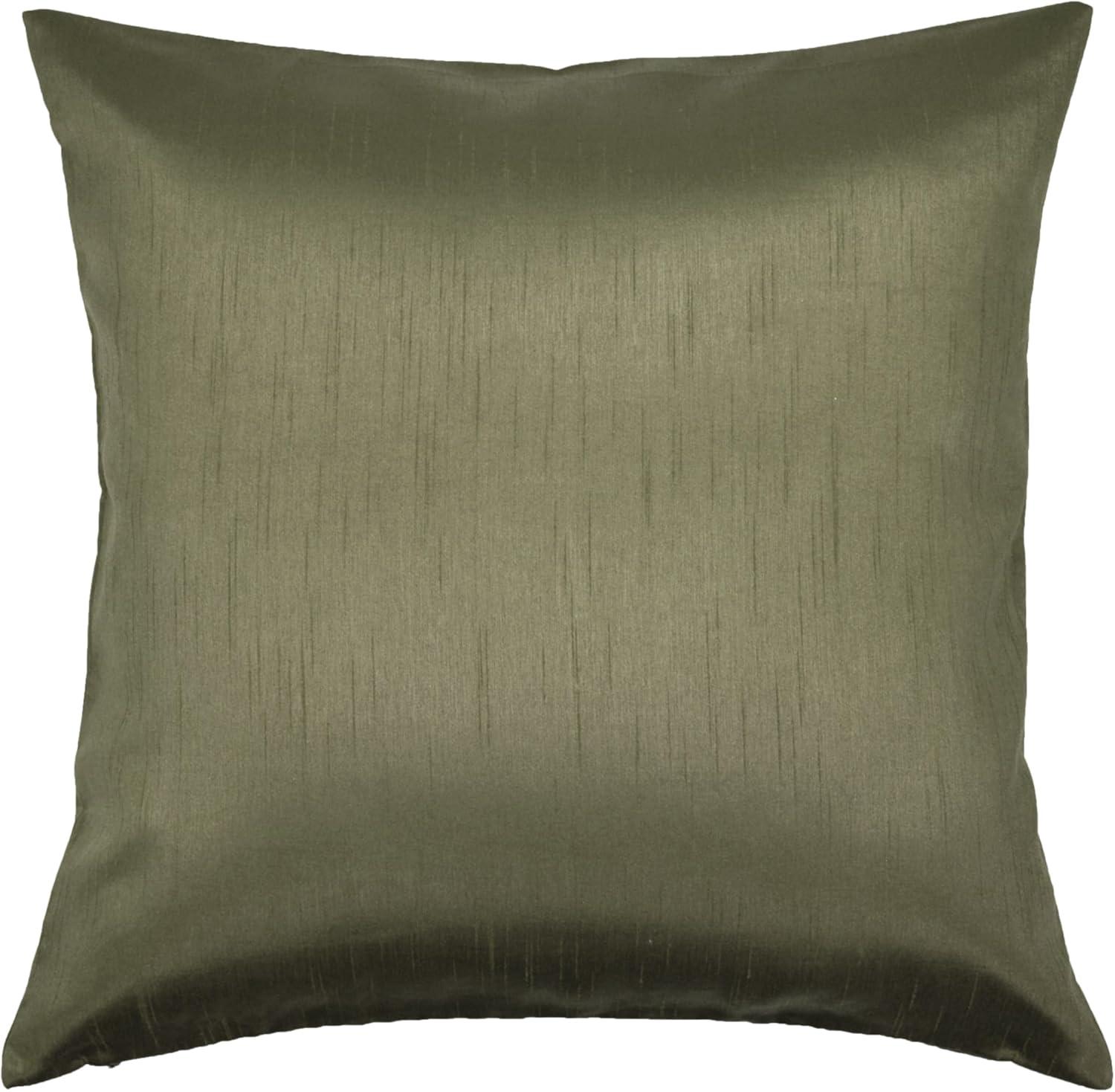 Sage Green Faux Silk Square Throw Pillow Cover 18x18