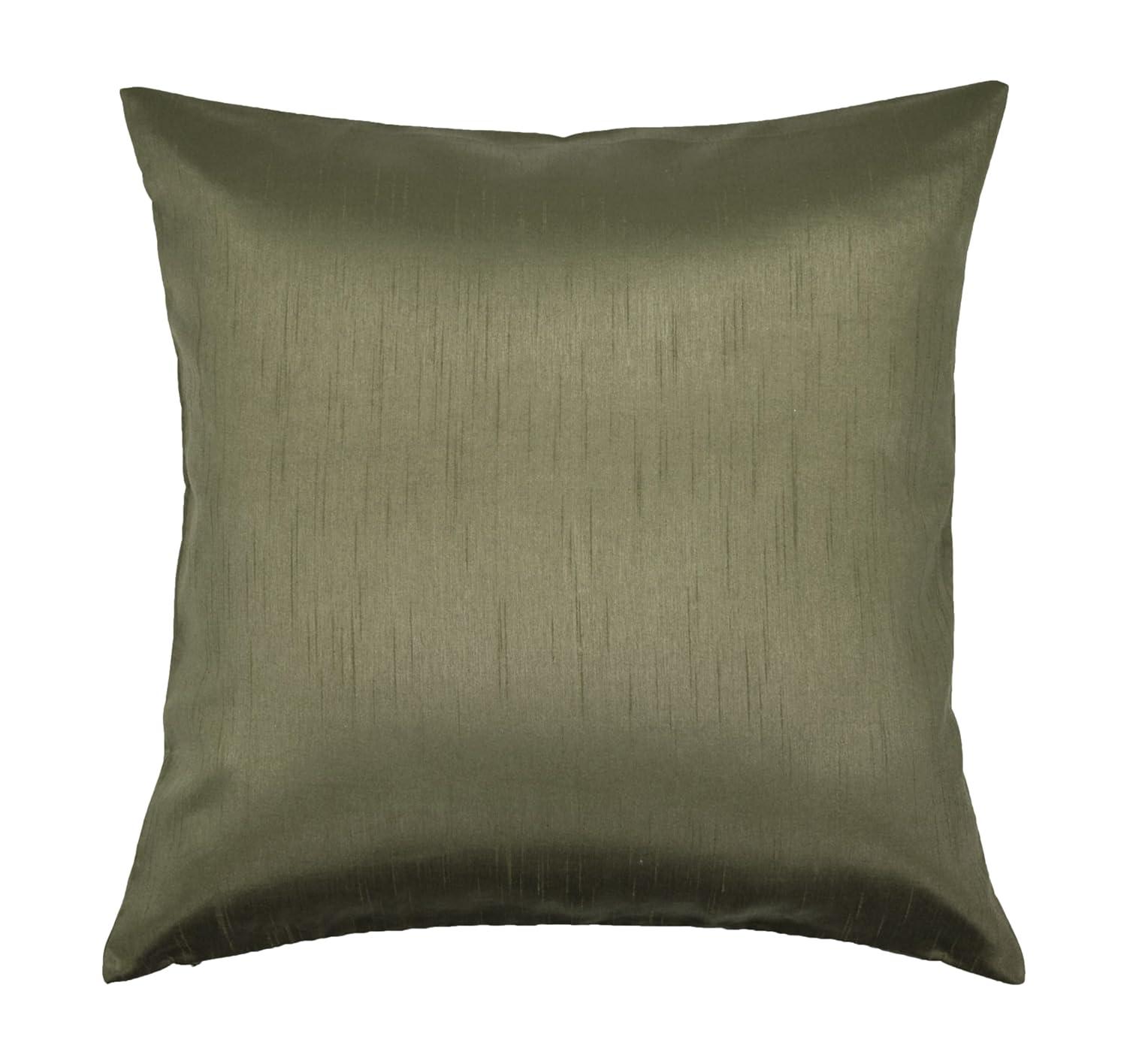 Aiking Home Solid Faux Silk Decorative Throw Pillow COVER 18 by 18 - Sage