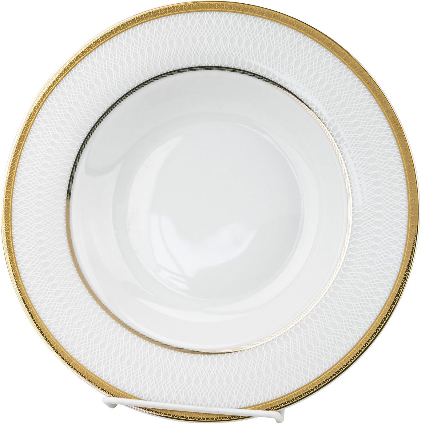 Lorren Home Trends 24 Piece Gold Porcelain Dinnerware Service for 4-Josephine