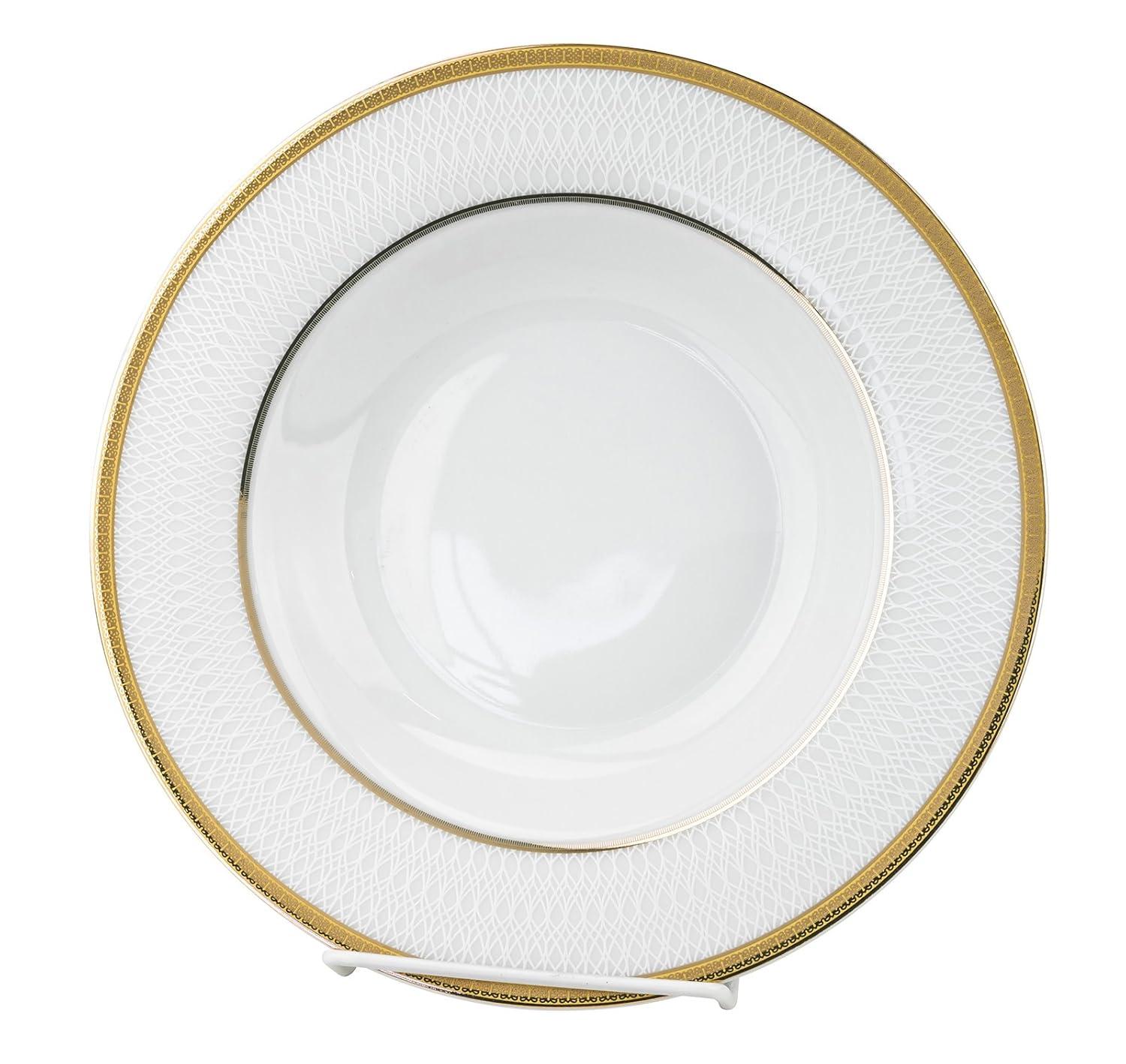 Lorren Home Trends 24 Piece Gold Porcelain Dinnerware Service for 4-Josephine