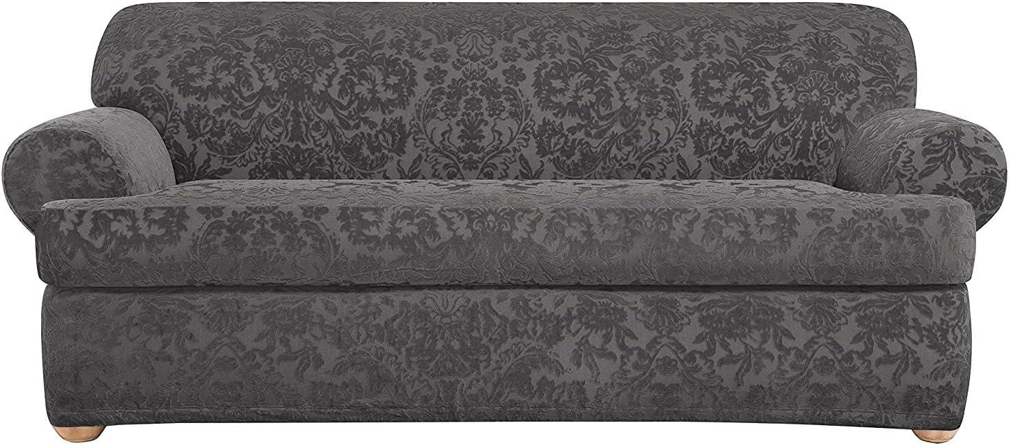 Stretch Jacquard Damask T-Sofa Slipcover - Sure Fit