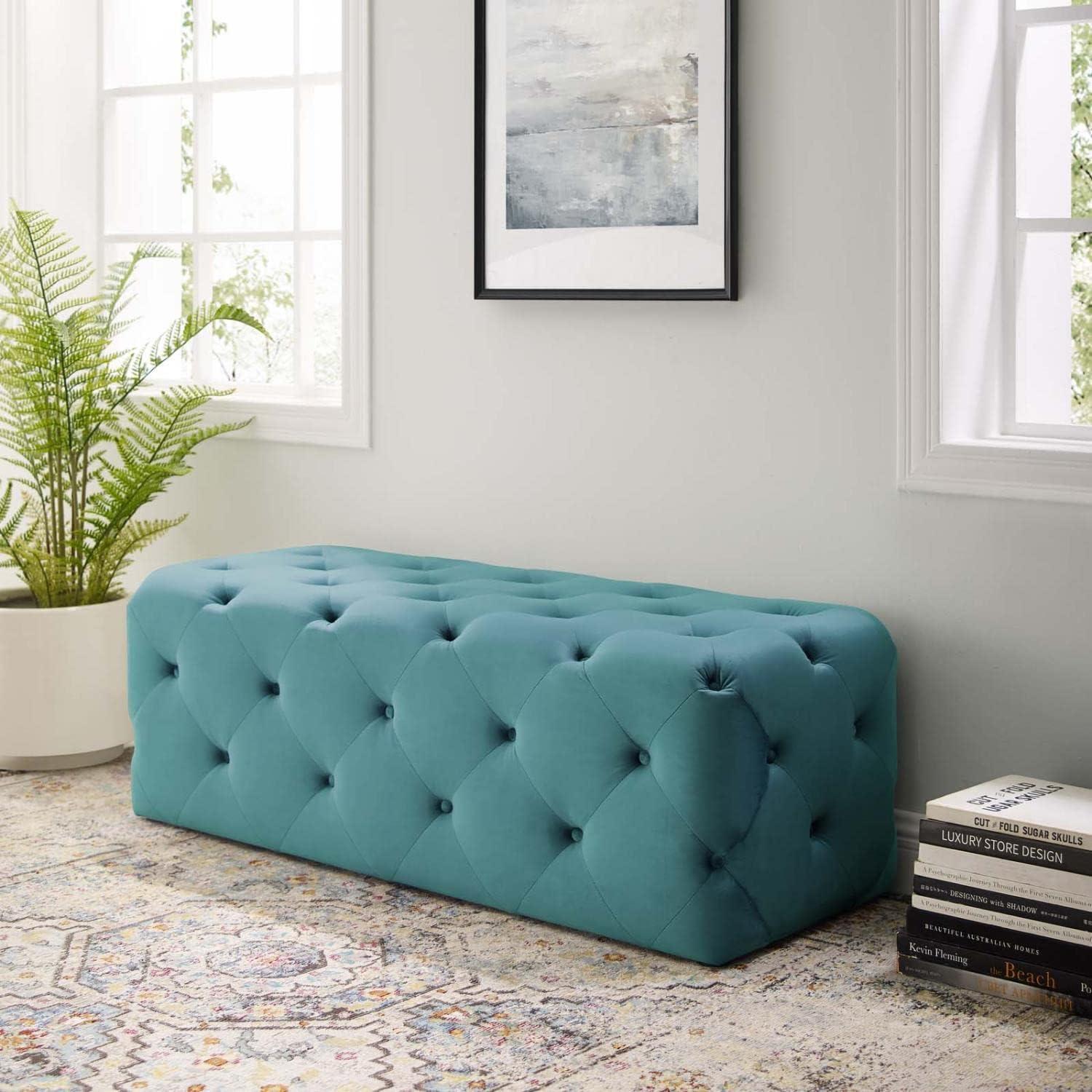 Carson Carrington Ullervad 48-inch Button Tufted Entryway Velvet Bench by Modway