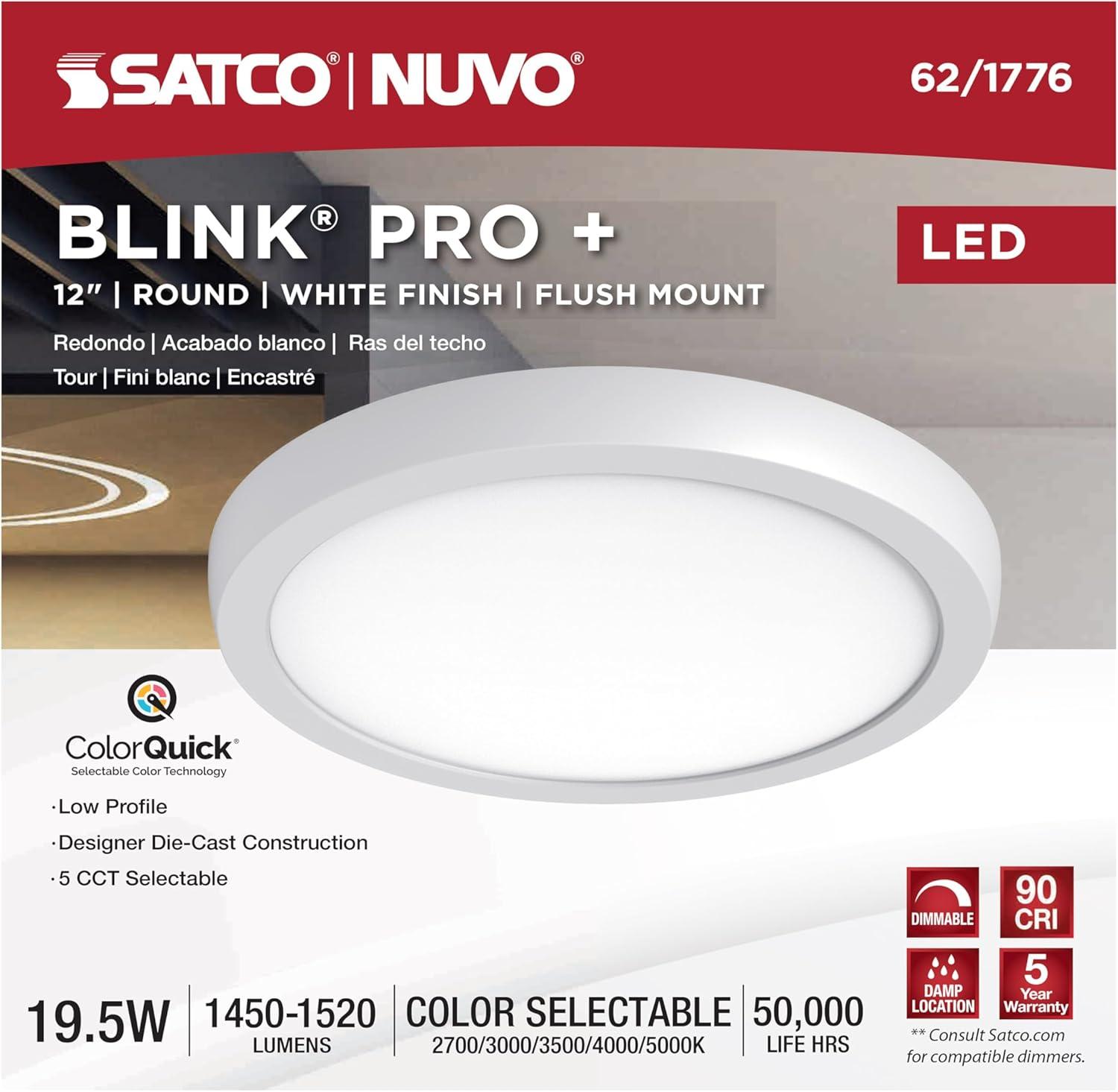 Nuvo Blink Dimmable Circle Flush Mount