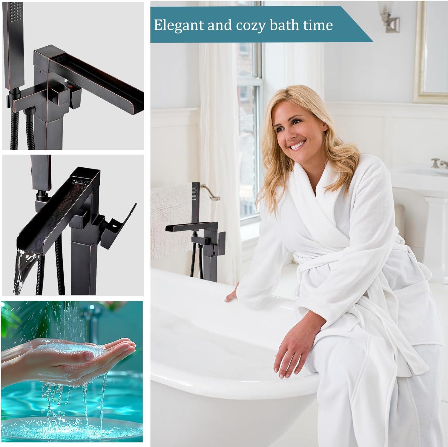 Bathroom Freestanding Tub Filler with Diverter