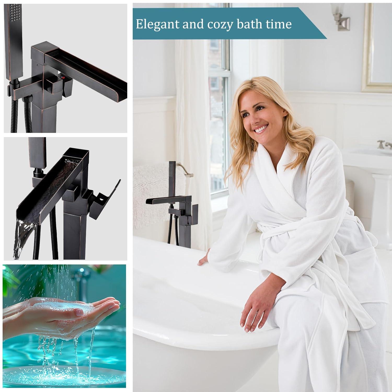 Bathroom Freestanding Tub Filler with Diverter