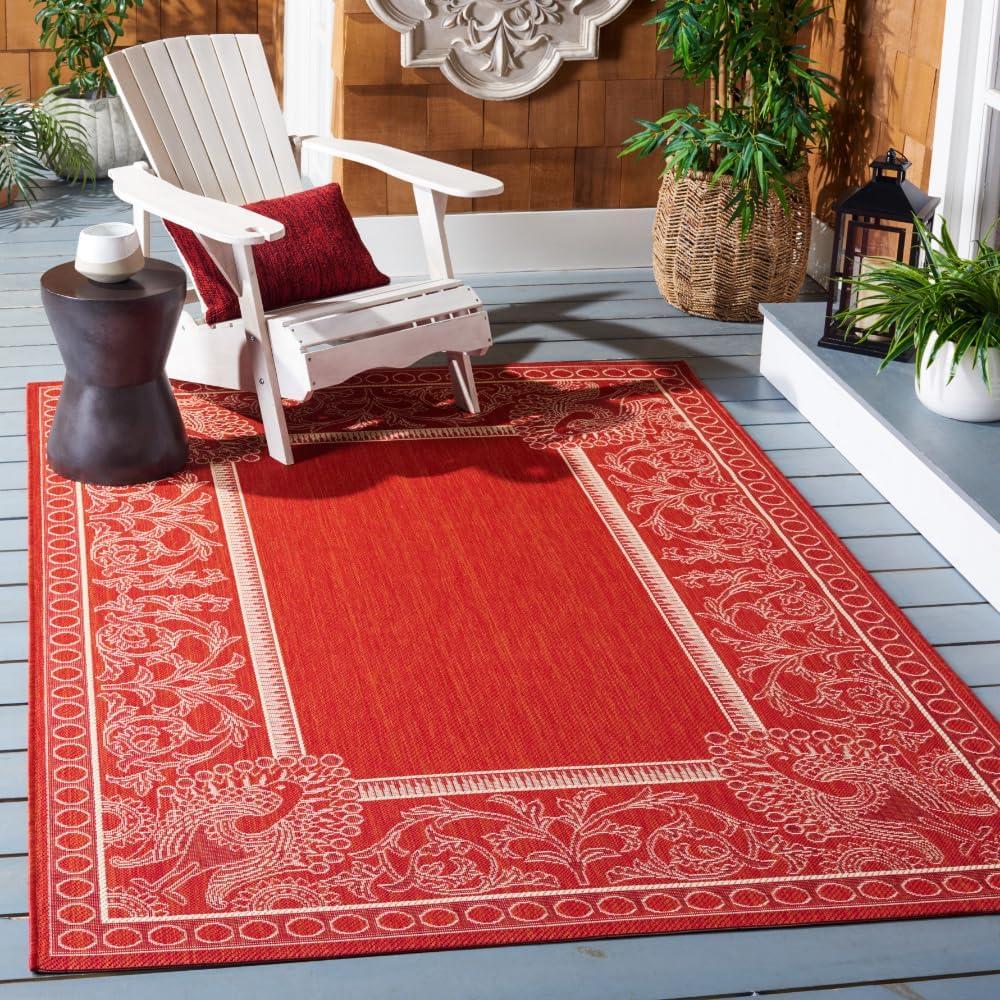 Courtyard CY2965 Power Loomed Indoor/Outdoor Area Rug - Red/Natural - 5'3"x7'7" - Safavieh.