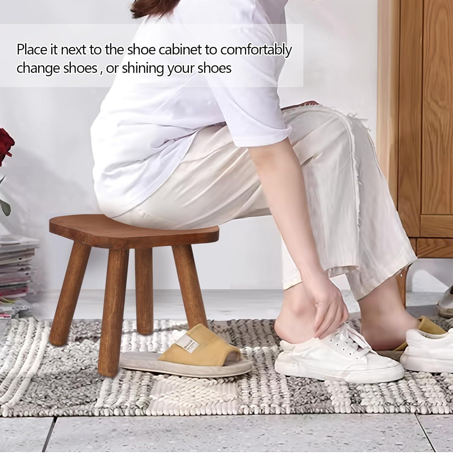 Millwood Pines Small Wooden Stool With Four Detachable And Assembled Legs Nicely Balanced (Classic 9.3Inch)