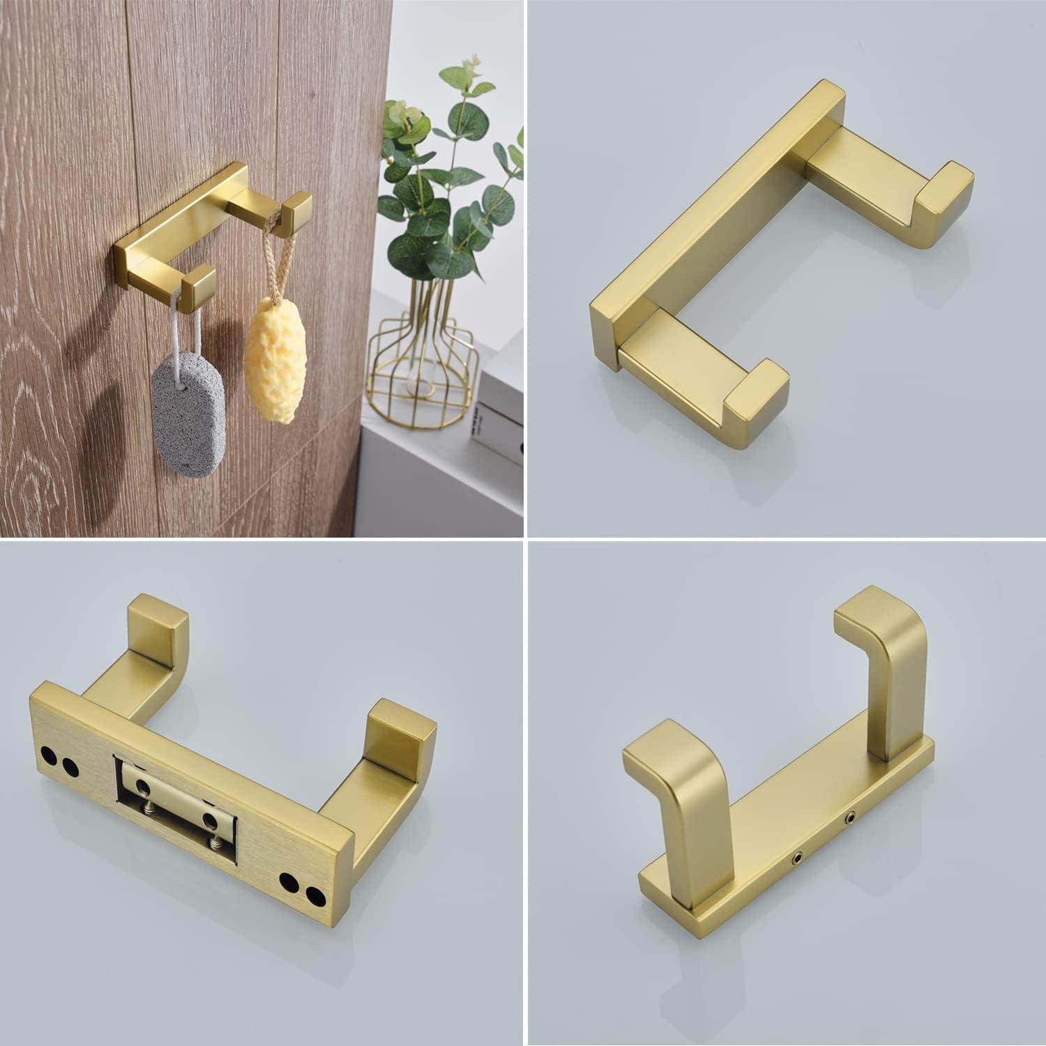 Brushed Gold Stainless Steel 3-Piece Bathroom Hardware Set