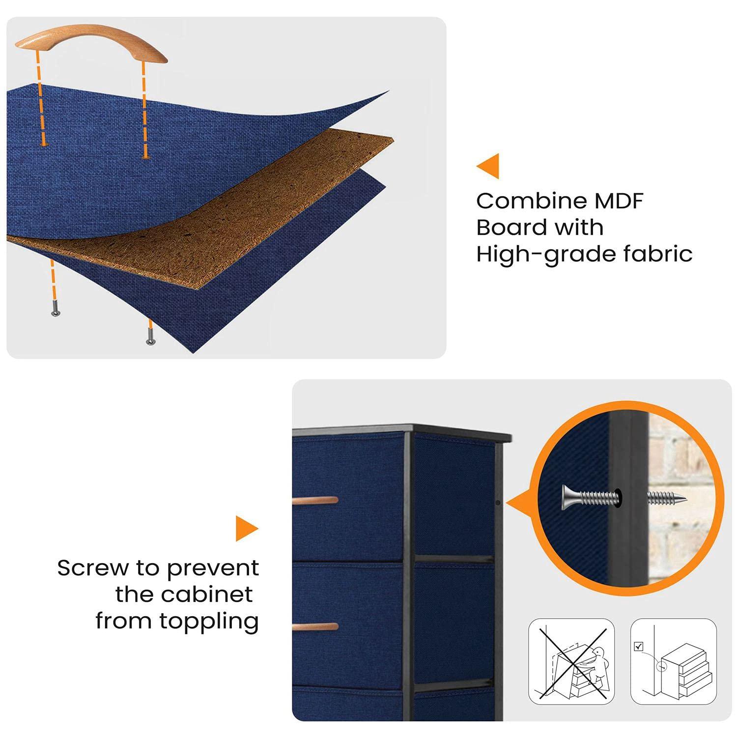 Pellebant 6 Drawers Vertical Dresser Storage Tower Chest, Blue