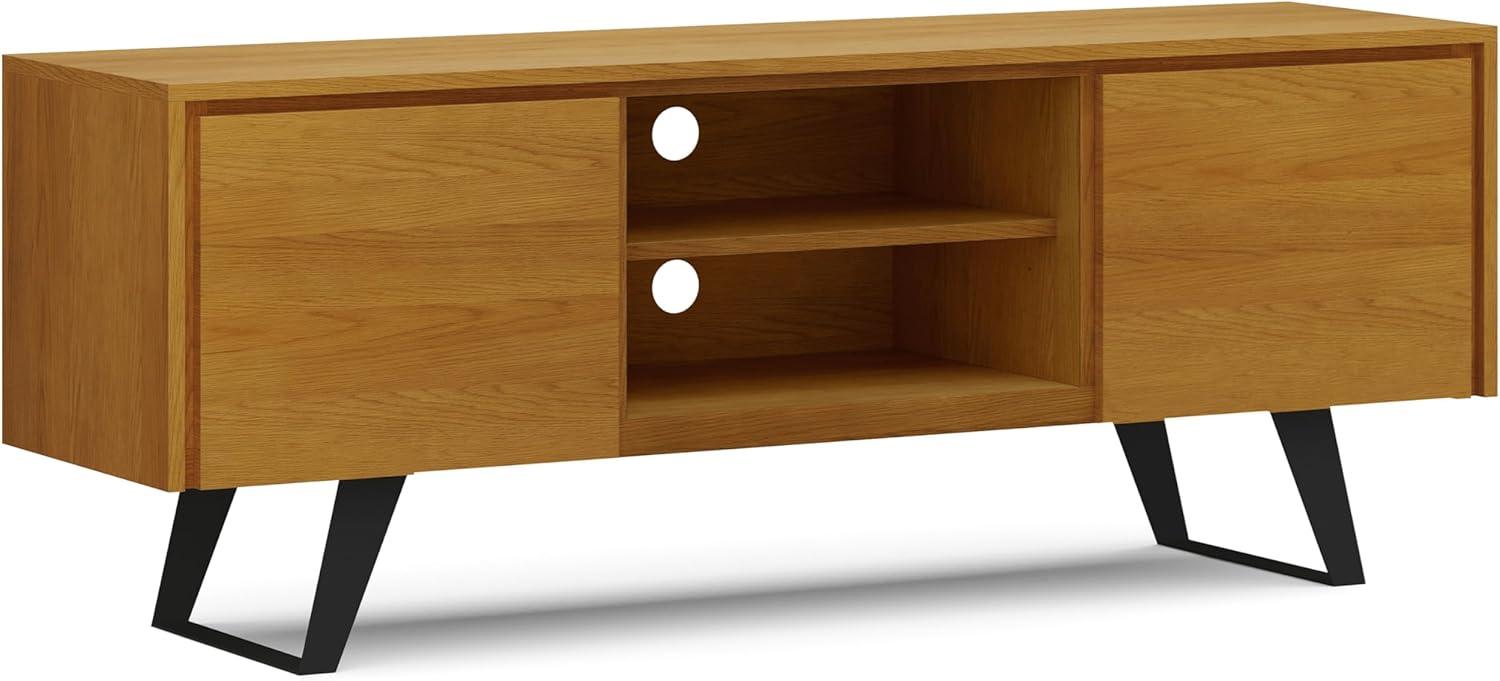 Simpli Home Lowry 63"W Solid Wood Modern Industrial TV Stand for TVs up to 70" with Storage