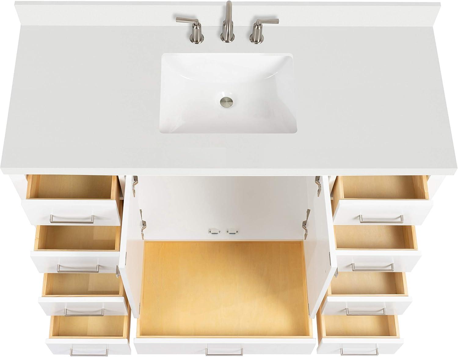 Ariel A055swqovo Cambridge 55" Free Standing Single Basin Vanity Set - White