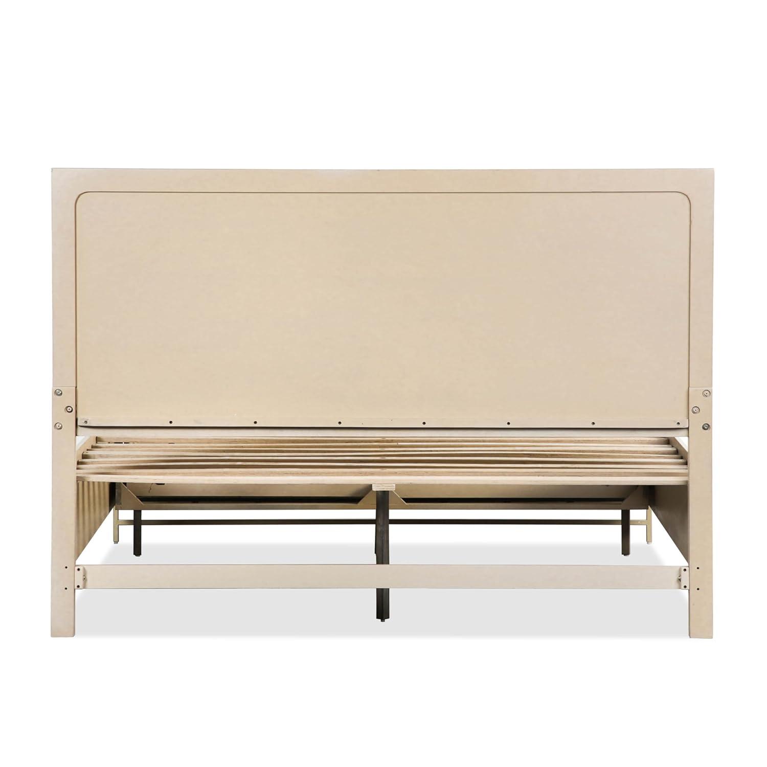 HOMES: Inside + Out 3pc Queen Neovesi Platform Bedroom Set Boho with 2 Nightstands Oak