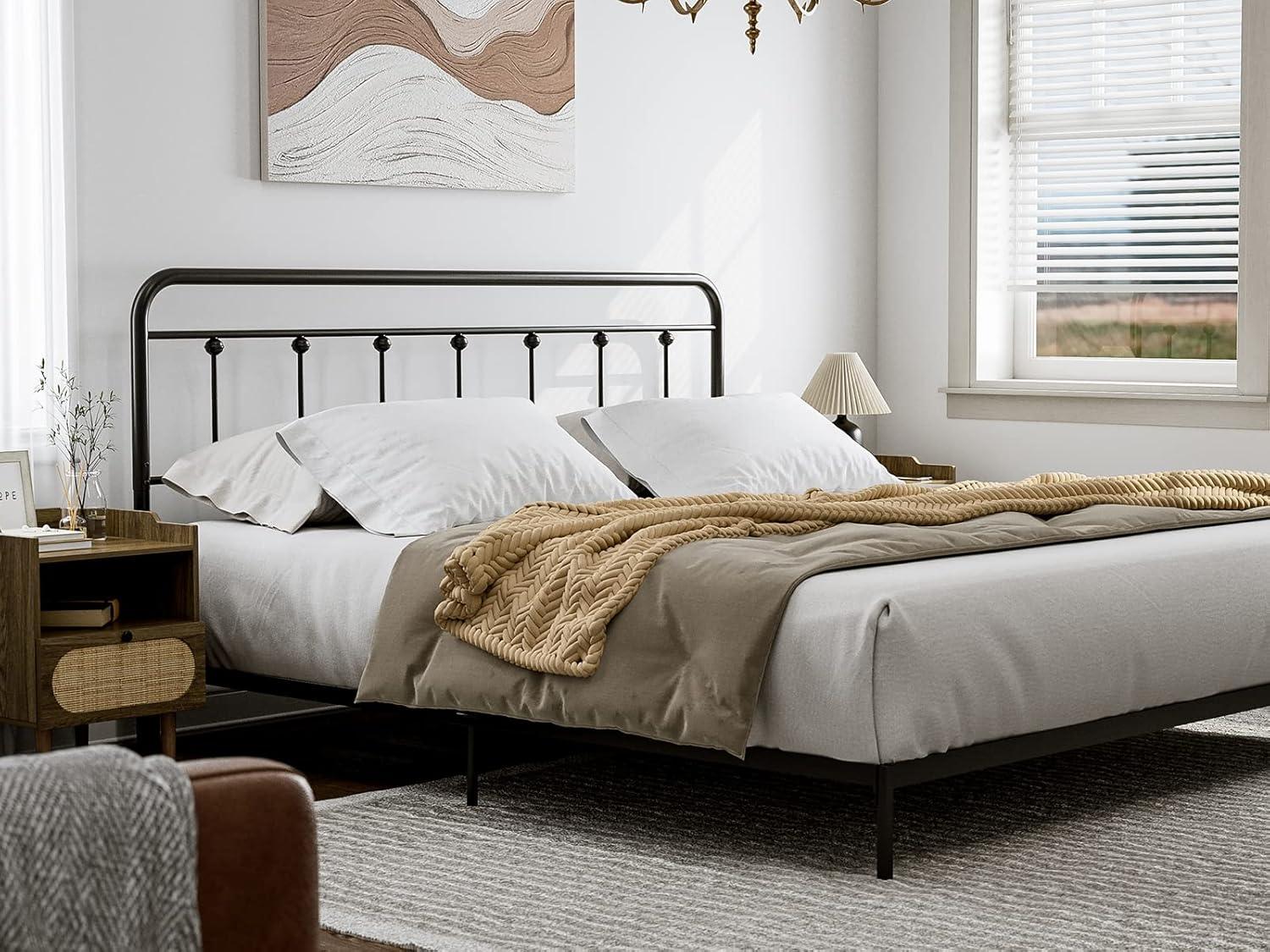 August Grove® August Grove® Metal Headboard - Adjustable Height - Farmhouse Victorian Style