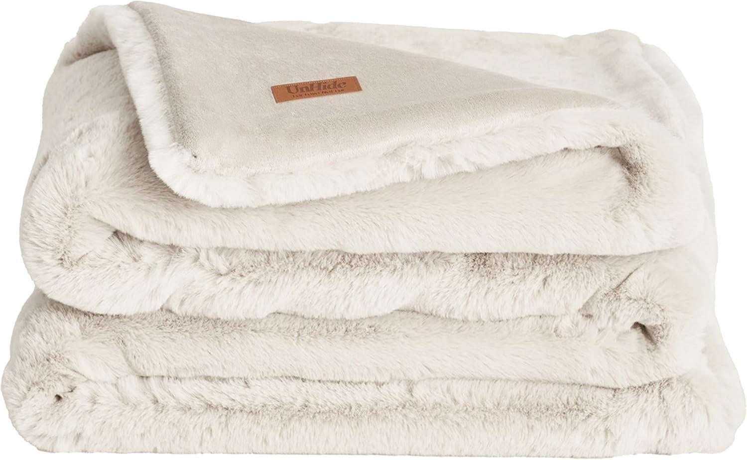 Modern Lightweight Faux Fur Baby Throw Blanket, 60" x 80", Animal Theme