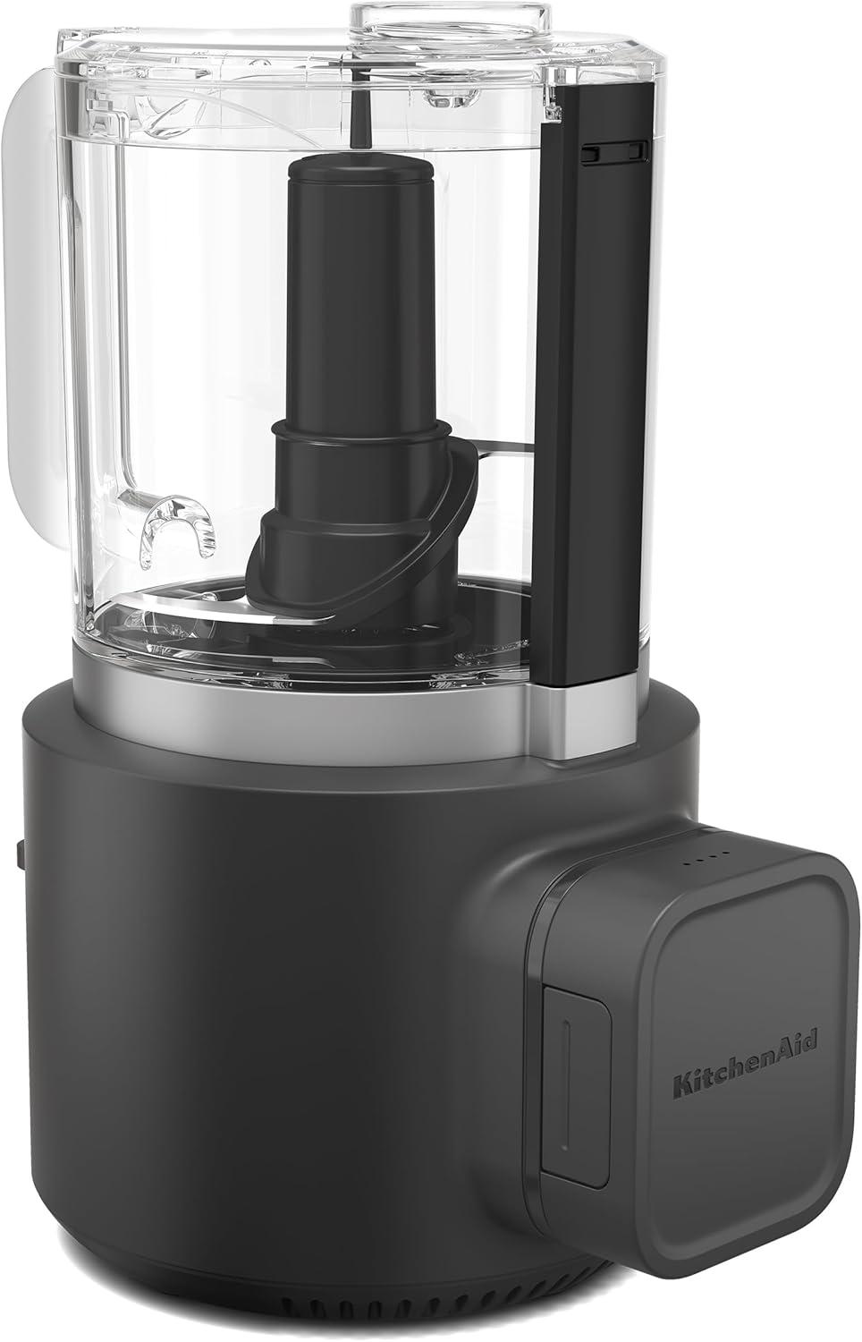 KitchenAid Go Cordless Food Chopper battery included KFCR531: 5-Cup Capacity, Stainless Steel Blades, 2 Speeds, Dishwasher-Safe