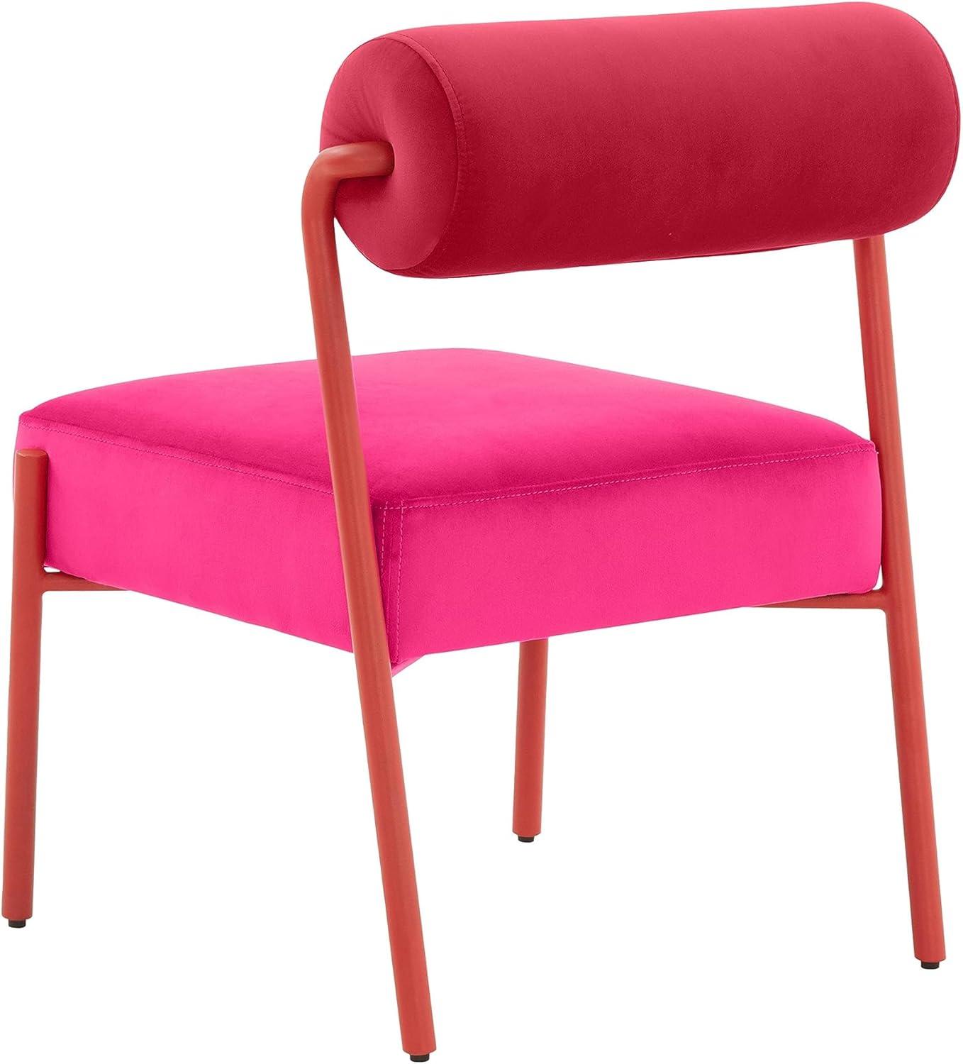 Jolene 20.8" Pink Velvet Upholstered Side Chair Set