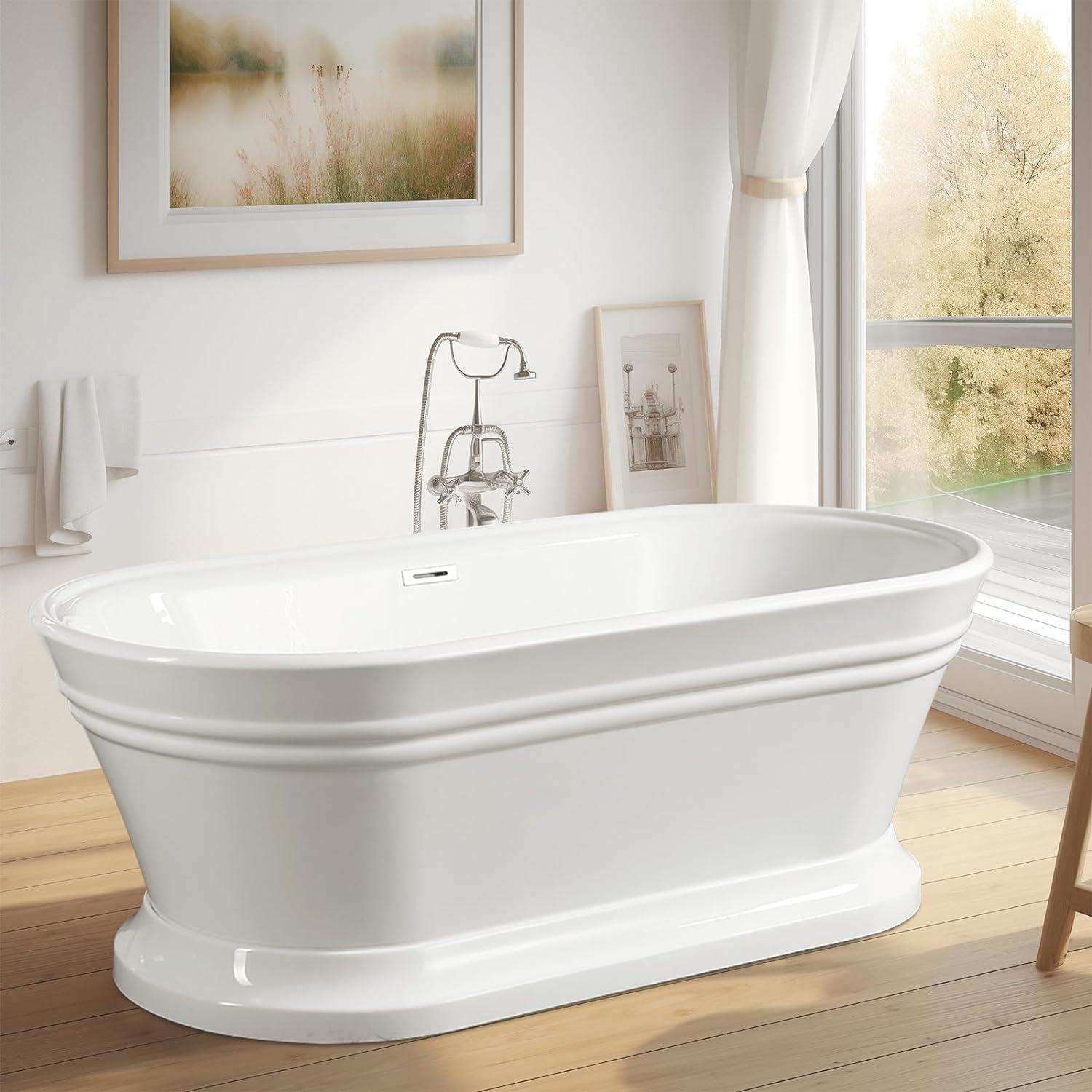 54'' x 29'' Freestanding Soaking Acrylic Bathtub