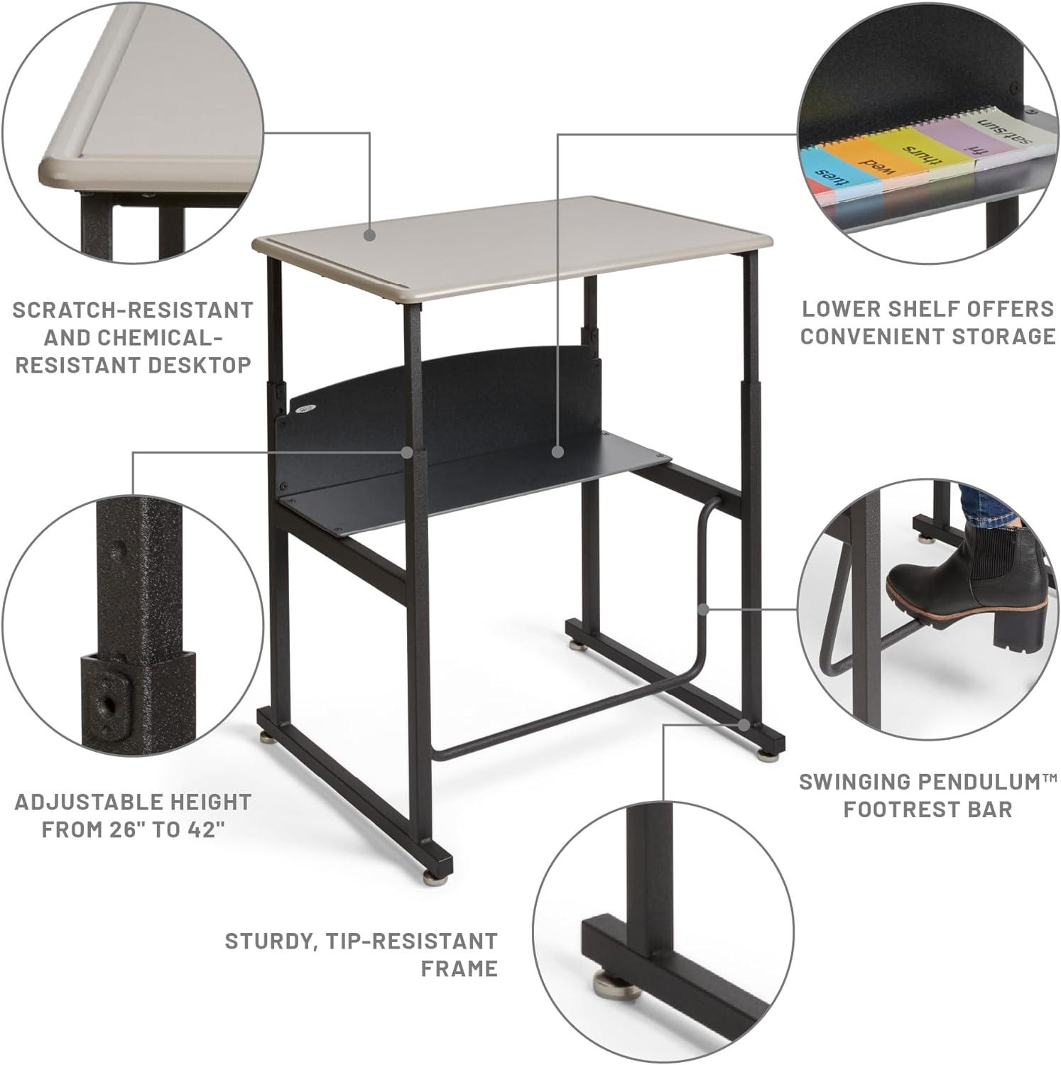 Safco Products Company AlphaBetter® Metal Adjustable Height Open Front Desk