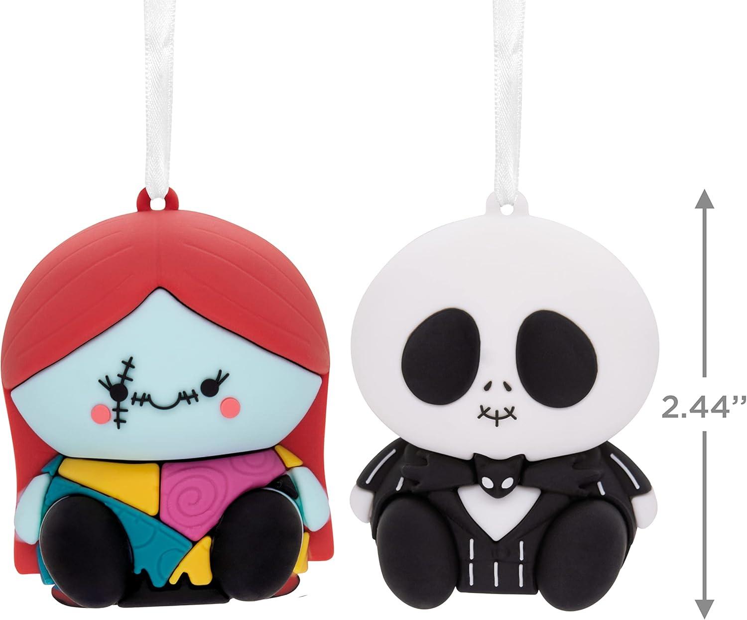 Hallmark Better Together Disney Tim Burton's The Nightmare Before Christmas Jack and Sally Magnetic Christmas Ornaments, Set of 2, Shatterproof .06lbs