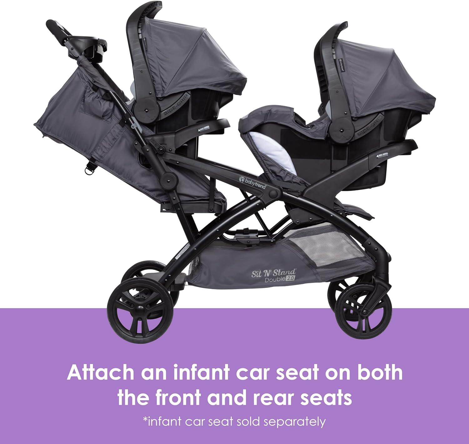 Baby Trend Sit N Stand Double 2.0 Stroller - Dash Gray