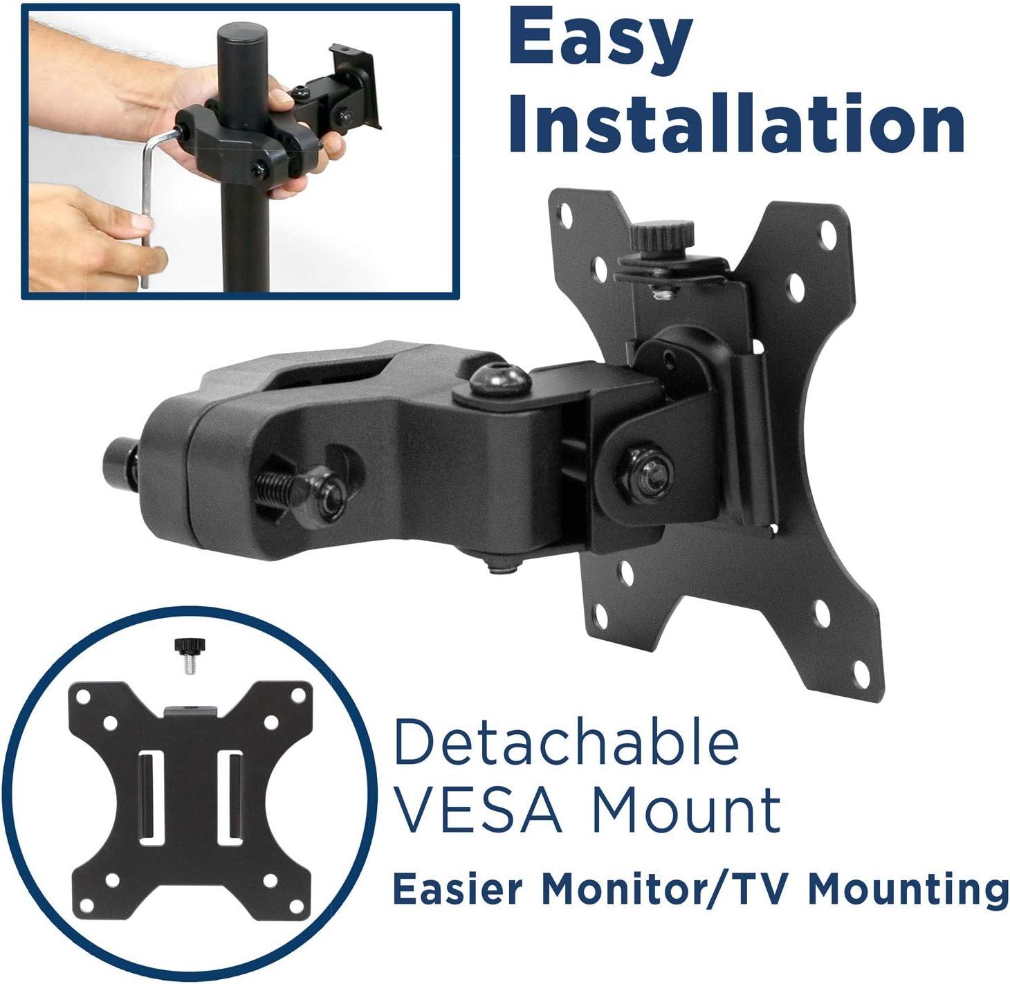 Mount-It! Universal VESA Pole Mount | Full Motion TV Pole Mount Bracket | VESA 75 100 | Fits TVs or Monitors Up to 32 Inches