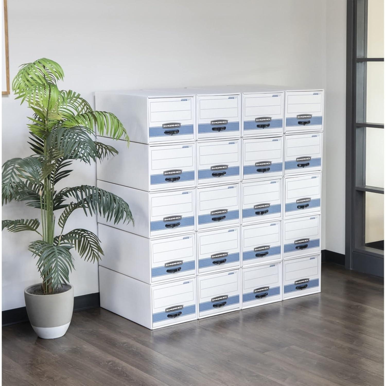 Bankers Box STOR/DRAWER STEEL PLUS Extra Space-Saving Filing Cabinet, Stacks up to 5 High, Legal, 6 Pack (00312) , White