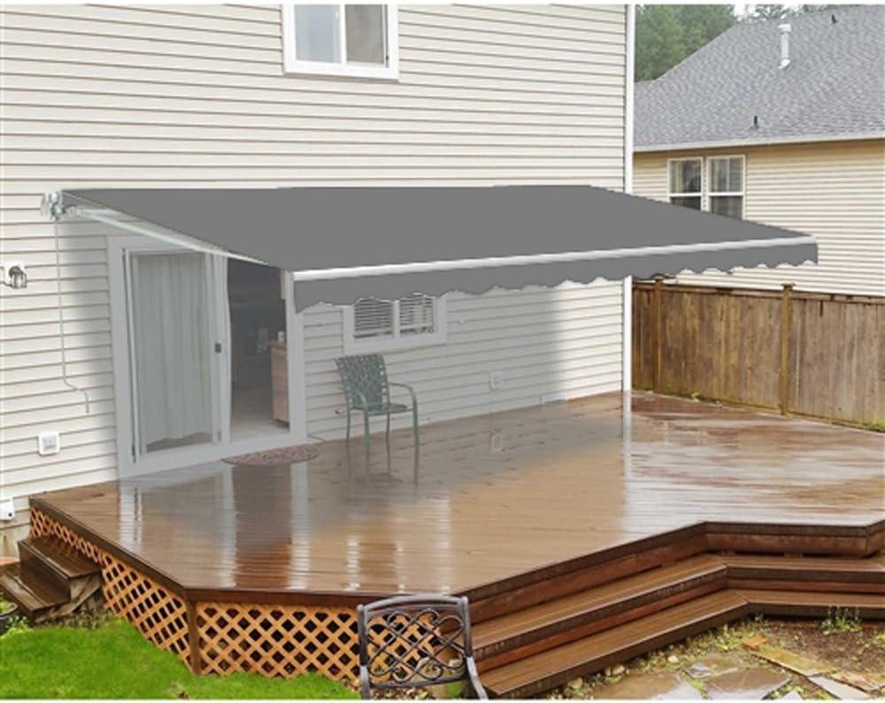 Motorized Retractable White Frame Patio Awning