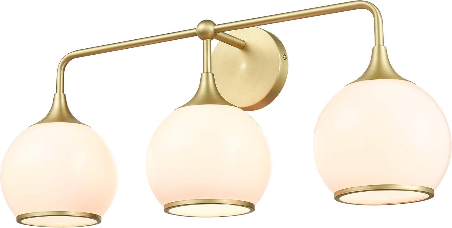 Light Society Lia 3-Light Vanity Light, Brushed Brass/Opal