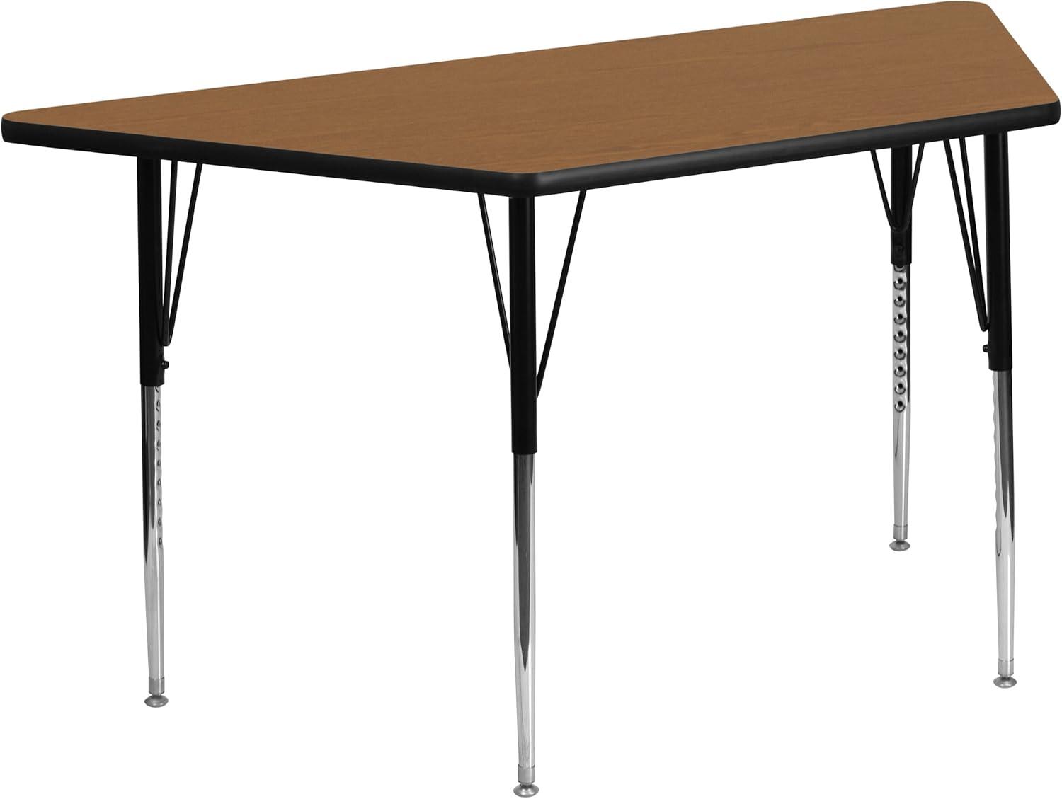Goddard Trapezoid Thermal Laminate Activity Table with Height Adjustable Legs