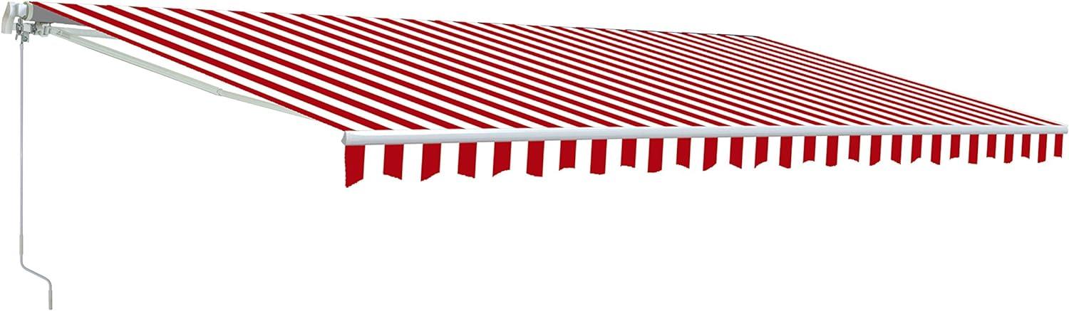 ALEKO 6.5'x5' Retractable Awning Fabric Replacement, Red and White Striped Color